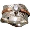 Kanika Jewelry Trove Gift for Christmas 925 Sterling Silver Spinner Ring, Two Tone Gemstone Ring, Textures Ring, Vintage Ring, Thumb Ring, Anelli di meditazione d'argento