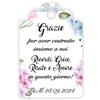 Handmade Generico Cartellini Adesivi Bomboniere Personalizzati Fiori - Tag Matrimonio Floreali con Nomi e Data - Etichette Comunione per Confetti, 10 Pezzi (ORT-001)