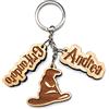 Faltec Portachiavi personalizzato in legno Harry p - cappello parlante Hogwarts -personalizzalo con il tuo nome -idee idea regalo legno personalizzato! grifondoro - serpeverde- tassorosso - corvonero