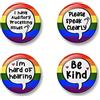 Generic APD Badge Set, 4 Badges, Badge Packs, 32mm, I have Auditory Processing Issues, Please speak clearly, I am hard of hearing, Be kind, APD Pack (Rainbow)