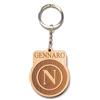 Faltec Portachiavi personalizzato compatibile con NAPOLI in legno con nome personalizzato- Portachiavi squadra di calcio del cuore bianco-azzurro - serie A