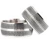 gumuscum Set di fedi nuziali nere Set di fedi nuziali abbinate per coppie in argento Personalizzate per uomo e donna in argento sterling 925