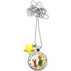 Handmade Collana Lunga in Acciaio a Tema Piccolo Principe con Frase e Stella | Ciondolo con Mio Disegno a Tema Piccolo Principe, Charm Stella Fatto a Mano
