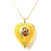 Generic Venetiaurum - Pendente Cuore con immagine della Madonna e Gesù Bambino in Vetro Originale di Murano collana in argento 925- Gioiello made in Italy certificato