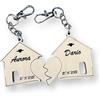 InciSo Portachiavi ciondolo Love House, InciSo, personalizzato al laser, regalo per lui, regalo per lei