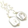 Generico Orecchini con Perle Barocche Bianche Naturali, Pendenti in Vermeil Oro Giallo Italiano, Gioielli Classici, Bijoux Matrimonio, Regalo