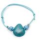 Generic Bracciale cordino cerato con conchiglia azzurro