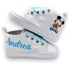 LulluLab Scarpine Neonato personalizzate con nome, primi passi, ottima idea regalo. (Topolino 6-9 mesi)