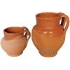 Generico Pignate in Terracotta (2 Pezzi con Misure Diverse) Fatte a Mano sul Tornio, Smaltata all'Interno Adatta per Cuocere Fagioli sul Fuoco Tegame Cotto Coccio