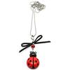 Generic Collana lunga con fiocco e coccinella rossa - collana coccinella - collana portafortuna