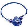 Generic Bracciale cordino cerato con conchiglia blu