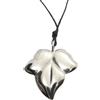 Handmade Foglia d'Edera : Ciondolo in Argento 925 - Edera Portafortuna - Rampicante - Pendente con Girocollo in Cordoncino -