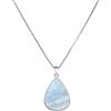Generic Collana a catena veneziana in argento sterling 925 con ciondolo in opale blu Gioielli per donna/uomo