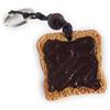 Generico Portachiavi Fetta Biscottata con Cioccolata in Argilla Polimerica Fatta a Mano in Italia - Artigianale e Realistico, Cordino Cerato Resistente, Idea Regalo Golosa