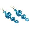 Handmade Orecchini in alluminio anodizzato,interamente fatti a mano,anallergici,inossidabili,leggeri.Ganci in acciaio inox.Modello Satellite small Azzurro