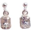 Generic Orecchini pendenti in Argento 925 con Zircone - Pietra Incolore - imitazione diamante - orecchini con perno e farfallina - imitazione brillante -