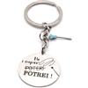 Handmade Portachiavi ho i super potrei - Portachiavi inciso in acciaio con frase