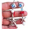 MIRAjewels Orecchini stelle marine con rametti di corallo e agate bianche e colorate