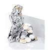 Albalù Italia Dea Bendata Portafortuna Statua con Soldi Color Oro e Argento Resina Argento Misura 14,5x14,5 cm Idea Regalo, soprammobile Portafortuna, Scatola Regalo in Omaggio