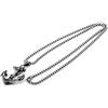 Generic Collana a catena in acciaio inossidabile Catena Figaro pendente da 3 mm doppia ancora ancora per nave argento