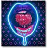 LedMansion Pop Art Led Wall Art | Fruit Passion Lips V.1 | LED Mansion - 60cm x 60cm - Blu