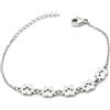 Generico Bracciale Minimal zampine - Bracciale mini zampine - Bracciale impronte (Argento, Cinque Zampe)