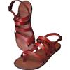 Bottega Esposito Sandali artigianali da Uomo fatti a mano con materiali di qualità: vera pelle e vero cuoio 100% Made in Italy Handmade Sandals for Man (39, Rosso)