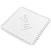 Generico Fazzoletto Battesimo bimbo bimba personalizzato con ricamo nome e data 100% cotone Made in Italy (senza fiocco, argento)