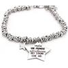 Handmade Braccialetto Voglio un Mondo all'altezza dei sogni che ho - Braccialetto Stella in acciaio - Bracciale dedica