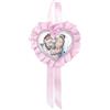 Albalù Sopraculla Medaglione Cuore Sacra Famiglia Rosa Argento Laminato Colorato - Misure 25x12cm Circa - Made in Italy Regalo Mamma e Bebe