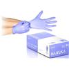 HANSKA 100 Guanti Monouso Nitrile Viola - Senza Polvere - Usa e Getta- Ambidestri - Non Sterili - Base di Gomma - Adatti per Ambiti Medici, Manipolazione degli Alimenti (100, S)