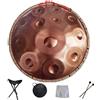 BAIXDM Handpan Armonico Per Tamburo, 14 Note, Handpan In Acciaio Per Strumento a Percussione Professionale, Con Borsa Per Handpan, Treppiede Per Batteria E Mazzuolo, Per Meditazione Yoga Zen