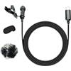 Fazvncv ZJ030MR USB C Microfono Lavalier Lapel, Clip On Omnidirezionale Condensatore Mic 20Hz-16KHz Muffs Opzionale