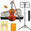 ffalstaff V01 Violino Laminato Finitura Lucida 4/4 - Completo di Archetto, Custodia, Blocchetto di Colofonia, Leggio Richiudibile, Libro Tecnica Fondamentale del Violino e Metodo Bona Ed. Salatino