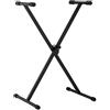 GEWA Supporto per tastiera - Pieghevole - Tubo d'acciaio - Regolabile in altezza 68-92 cm - Carico massimo 18 kg - Peso: 2,96 kg - Colore: Nero