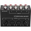 Shanrya Mixer audio, mixer stereo passivo -12dB di guadagno massimo per il missaggio