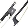 SURVEAL - Fiocco professionale per violoncello 4/4 in fibra di carbonio Stick ebano rana intagliata con segno musicale capelli di cavallo mongolo Full Size (4/4)