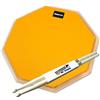 keepdrum DPOR12 Practice Pad Pad Pad tampone per esercizi, batteria arancione 12 pollici + bacchette per batteria