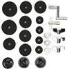 RiToEasysports Tampone in feltro per batteria 23 pezzi Accessori di ricambio per piatti con manicotti per chiave Rondelle Base Dadi ad alette Frizione per charleston Feltro(Nero)