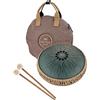 Sonic Energy Steel Tongue Drum - Tongue Drum Octave 10 pollici in F Sharp Minor - Per Meditazione, Yoga, Percussioni - Dark Green Acciaio Verniciato a Polvere - Include Mallet e Borsa (MOSTD4DG)