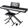 McGrey SK-88 pianoforte digitale super kit - Tastiera principiante in look pianoforte da palco con 88 tasti - 146 suoni - include pedale sustain, supporto per tastiera, sgabello e cuffie - Nero