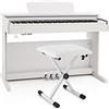 gear4music Pianoforte digitale DP-10X di Gear4music con panca regolabile bianco