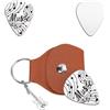 UNICRAFTALE 1 plettro per chitarra, regalo con note musicali, in acciaio inox, con custodia in pelle PU, per il compleanno