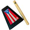 DP Music Puerto Rico Bandiera 20,8 cm Metal Mucca Bell Noise Maker con battitore e borsa - Campanello per sport, giochi di calcio, eventi - Strumento musicale a percussione