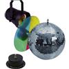 Showtec Sfera a specchi discoteca con motore,faretto e ruota colori :Mirrorballset 30cm
