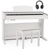 gear4music DP-10X Pianoforte Digitale di Gear4music + Pacchetto con Panca Bianco