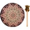 Whrcy Tamburo Sciamanico,Tamburo Di Design Decorativo Da 25 Cm - Shamanic Sound Healer Tamburo Sciamano, Pelle E Legno Strumentale Shaman Alchemy Moon Drum Per Meditazione Di Riflessione