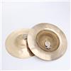 SAGGION Piatti per dita - 1 coppia, Piatti tradizionali cinesi, Piatto a testa grande Gong in rame, Strumento musicale per bambini e adulti (Medium, Oro)