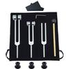 APMOE Set di Diapason 128 Hz 256 Hz 512 Hz Curativo, Diapason Neurologico, Vibrazione Diapason Risonanza, Diapason Medico con Base, Martelli e Panno per la Pulizia, per Meditazione Yoga(Silver)