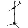 LearnLyrics Supporto per microfono portatile, retrattile, asta regolabile, treppiede per microfono, compatto, telescopico, pieghevole, per strumenti musicali, 1/2 pezzi